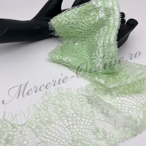 Dantela fina Chantilly, Verde Pastel, cca 9.5cm (la bucata) Cod:4187