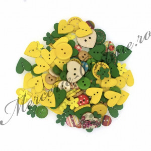 Nasturi Lemn Mix Forme, (50bucati/pachet) Cod:2676