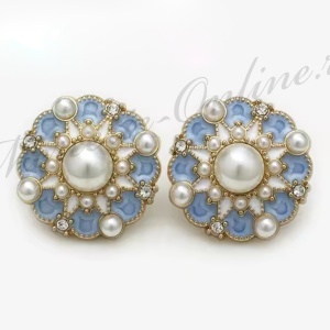 Nasturi Metalici cu Perle, 23mm (5bucati/set) Cod:3735