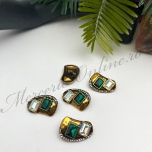 Nasturi Metalici cu Stras, 2.4x1,6mm, (5bucati/set) Cod:4164