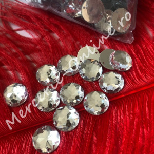 Pietre de cusut acrylic cu aspect gen Swarovski, Crystal, mai multe marimi disponibile (100-2000bucati/pachet) Cod:1081 - Img 7