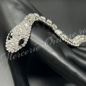 Aplicatie Sarpe cu Strasuri, 20.5x1cm (la bucata) Cod:3961 - Img 2