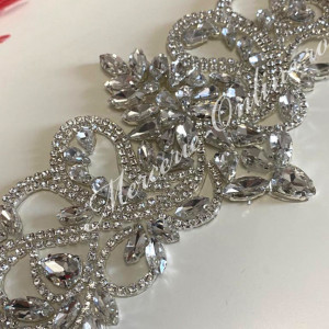 Aplicatie Termoadeziva cu Cristale, Crystal, 10x26cm (la bucata) Cod:2382 - Img 2