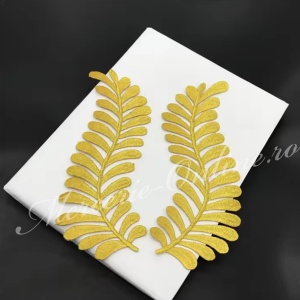 Aplicatie termoadeziva lurex, cca 19x7cm, (la pereche) Cod:3651 - Img 2