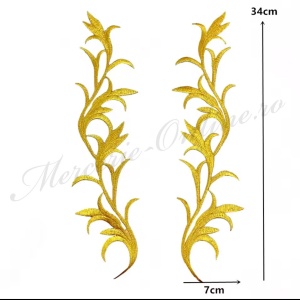 Aplicatie termoadeziva lurex, cca 34x7cm, (la pereche) Cod:3629
