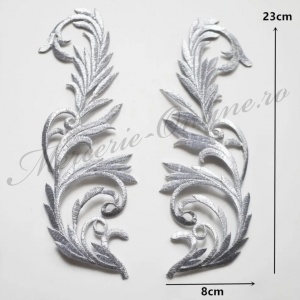 Aplicatie termoadeziva lurex, cca 8x23cm, (la pereche) Cod:3216 - Img 3