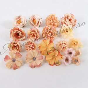 Aplicatii Flori Artificiale 3D, Somon (20bucati/set) Cod:3005