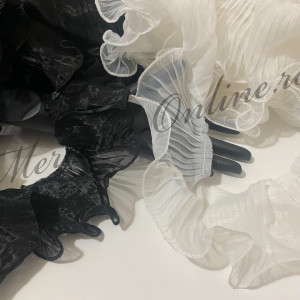 Banda pasmanterie Organza Plisata, cca 9cm (la metru) Cod:2909