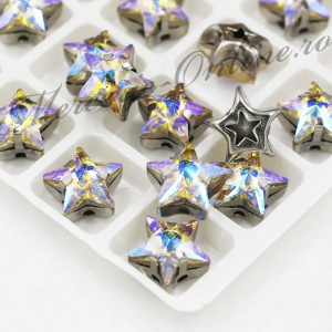 Cristale de cusut sticla forma stea, Light of Heaven, 10mm (5bucati/pachet) Cod:3149