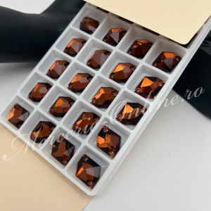 Cristale de cusut sticla, Smoked Topaz, 11x14mm (4bucati/pachet) Cod:4172