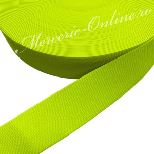 Elastic Lat Colorat, Galben Neon, 60mm (la metru) Cod:3872
