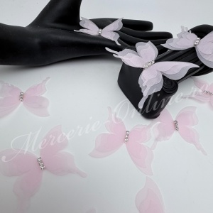 Fluturi Organza cu Stras, (la bucata) Cod:4136 - Img 2