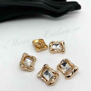 Nasturi Metalici cu Strasuri, 20x17mm, (5bucati/set) Cod:3672 - Img 3