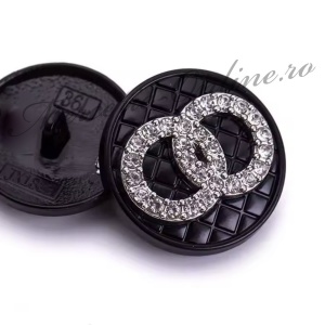 Nasturi Metalici cu Strasuri, 23mm, (5bucati/set) Cod:3732