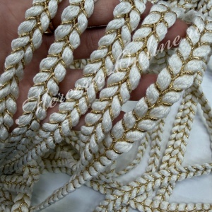 Snur Bumbac Impletit cu Lurex, 15mm, (la metru) Cod:3976 - Img 6