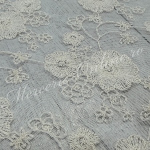 Tulle cu Broderie Bumbac, latime 140cm (la metru), Cod:3979 - Img 2