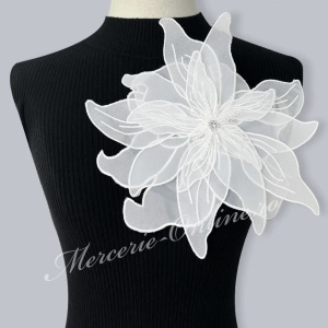 Aplicatie Brodata Floare 3D cu Margele, 24cm (la bucata) Cod:3135 - Img 2