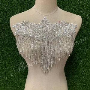 Aplicatie cu Strasuri din Sticla, 35cmx25cm (la bucata) Cod:0739