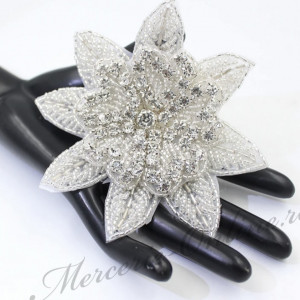 Aplicatie Termoadeziva Floare cu Cristale, 11.5cm (la bucata) Cod:2666 - Img 2