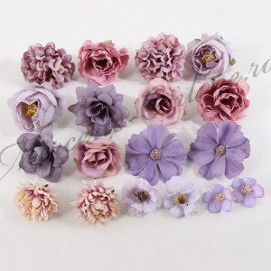 Aplicatii Flori Artificiale 3D, Lila (20bucati/set) Cod:3006