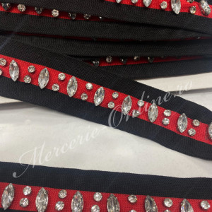 Banda pasmanterie cu Cristale, cca 4cm (la metru) Cod:2985 - Img 2