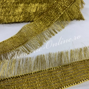 Banda Pasmanterie Franjuri cu fir metalic, cca 7cm (13metri/rola) Cod:0574