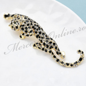 Brosa Leopard cu Strasuri, 10.4x2.6cm (la bucata) Cod:2724