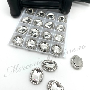 Cristale de cusut sticla, Crystal, 10x14mm (5bucati/pachet) Cod:4080