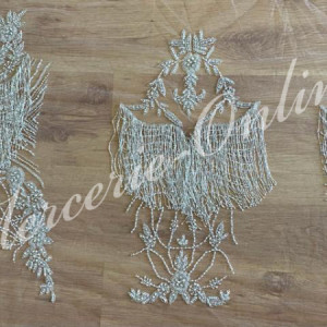 Cupon Aplicatii pt rochie cu franjuri din margele, perle, strasuri si cristale, (la bucata) Cod:2231 - Img 2