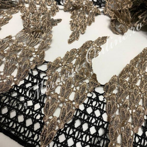 Dantela Brodata cu Lurex, cca 20cm (la metru) Cod:2369 - Img 2