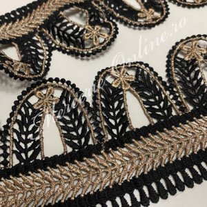 Dantela Brodata cu Lurex, cca 8cm (la metru) Cod:2364 - Img 2