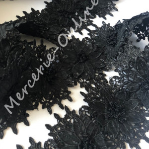 Dantela cu Flori 3D lurex , cca 12cm, mai multe culori disponibile (la metru) Cod:0748 - Img 4