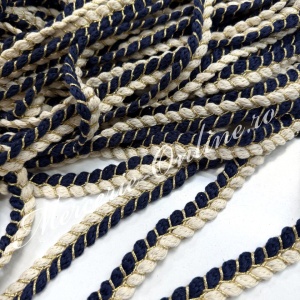 Snur Bumbac Impletit cu Lurex, 15mm, (la metru) Cod:3976 - Img 3