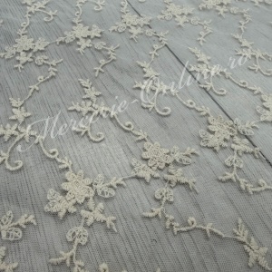 Tulle cu Broderie Bumbac, latime 140cm (la metru), Cod:3978 - Img 2