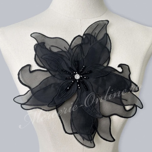 Aplicatie Brodata Floare 3D cu Margele, 24cm (la bucata) Cod:3135 - Img 3