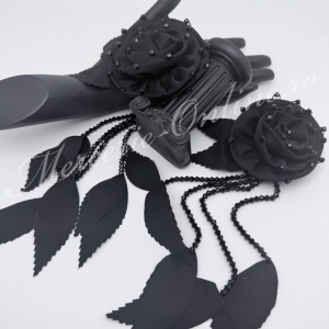 Aplicatie floare 3D cu margele, cca 27cm (la bucata) Cod:4052 - Img 3