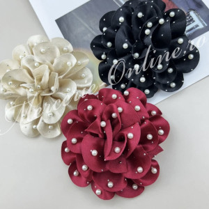 Aplicatie floare 3D cu Perle si Strasuri, cca 13cm, (la bucata) Cod:2991