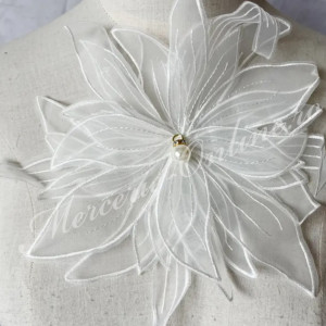 Aplicatie floare 3D organza, cca 25cm, (la bucata) Cod:2720 - Img 2