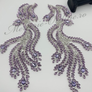 Aplicatie Termoadeziva cu Cristale, cca 14x30cm, (la pereche) Cod:3527