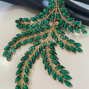 Aplicatie Termoadeziva cu Cristale, Emerald, 14x18.5cm (la bucata) Cod:2604