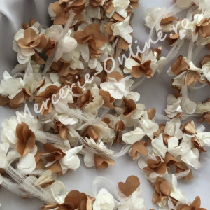 Banda pasmanterie flori 3D satin, cca 5cm (la metru) Cod:0735