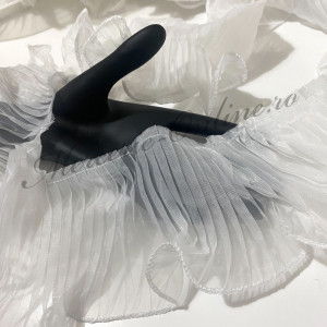 Banda pasmanterie Organza Plisata, cca 9cm (la metru) Cod:2909 - Img 3