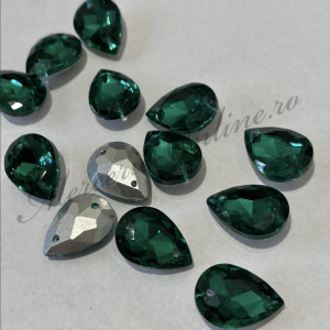 Cristale de cusut sticla, Emerald, 10x14mm (5bucati/pachet) Cod:2205