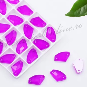 Cristale de cusut sticla, Fucsia Neon, 9x14mm (6bucati/pachet) Cod:3409
