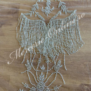 Cupon Aplicatii pt rochie cu franjuri din margele, perle, strasuri si cristale, (la bucata) Cod:2231 - Img 3