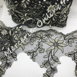 Dantela Brodata cu Lurex, cca 14cm (la metru) Cod:0669