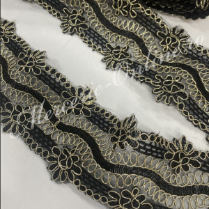 Dantela Brodata cu lurex, cca 8cm (la metru) Cod:0596