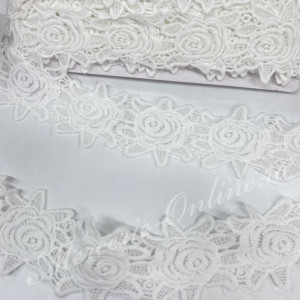 Dantela Bumbac Flori, cca 6cm (la metru) Cod:2735