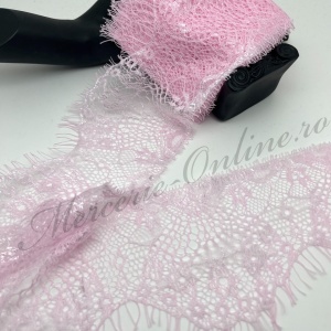 Dantela fina Chantilly, Baby Pink, cca 9.5cm (la bucata) Cod:4188