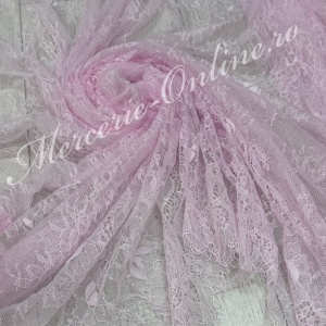 Dantela fina Chantilly, cca 150cm, Baby Pink (la bucata) Cod:4196